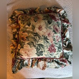 Croscill Floral Accent Pillow with Ruffles